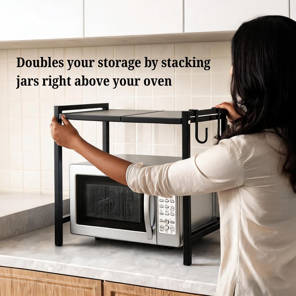Expandable Carbon Steel Microwave & OTG Stand