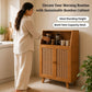 Premium Bamboo Coffee Station & Storage Cabinet