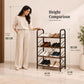 4-Tier Shoe Rack with Open Shelves | Wood & Metal Storage Organizer