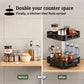 2-Tier Rectangular 360° Rotating Kitchen Rack | Stainless Steel | Spices, Jars & Masala Organizer