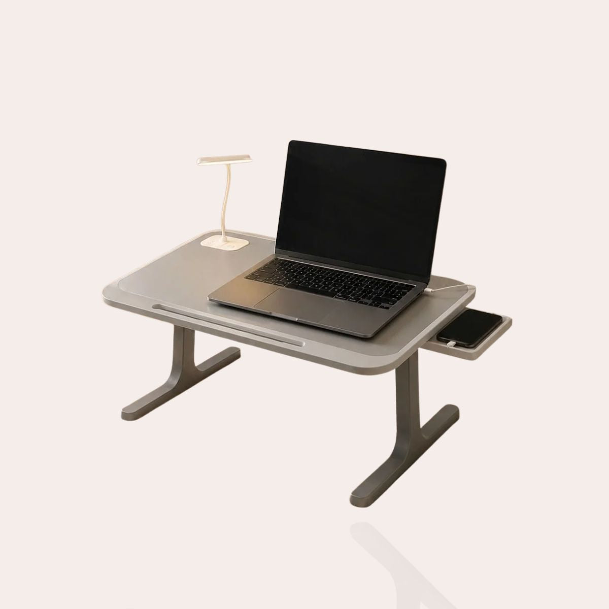 Portable Laptop Bed Station with LED Lamp & Charging