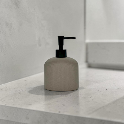 Ribbed Ceramic Soap Dispenser