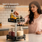 2-Tier Rectangular 360° Rotating Kitchen Rack | Stainless Steel | Spices, Jars & Masala Organizer