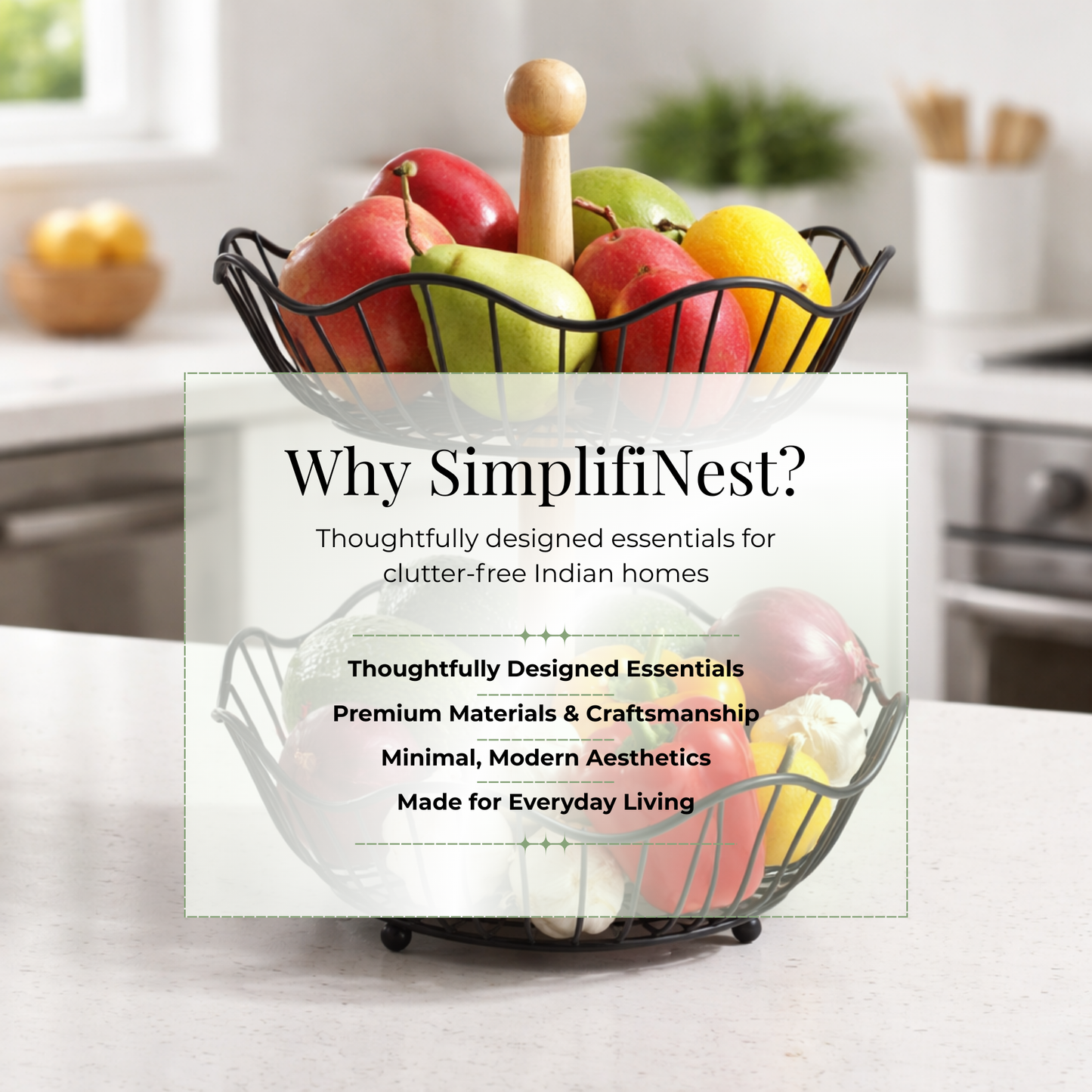 Circular Dual Tier Fruit & Vegetable Basket
