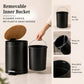 Metal Dustbin with Foot Pedal & Removable Bucket | Rust-Free Steel & Bamboo | 5L