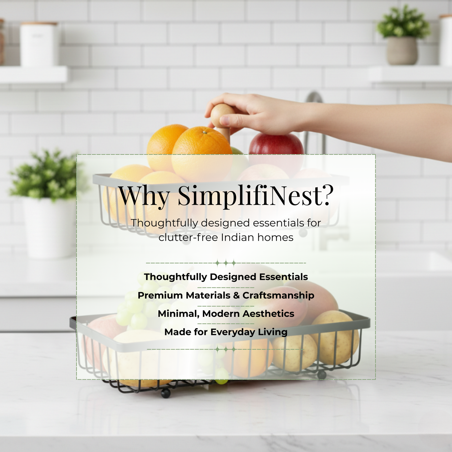 Rectangular Dual Tier Fruit & Vegetable Basket