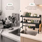 Stainless Steel Over-the-Sink Dish Rack & Bartan Stand | 65cm & 85cm | Multi-Compartment