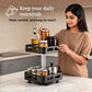 2-Tier Rectangular 360° Rotating Kitchen Rack | Stainless Steel | Spices, Jars & Masala Organizer