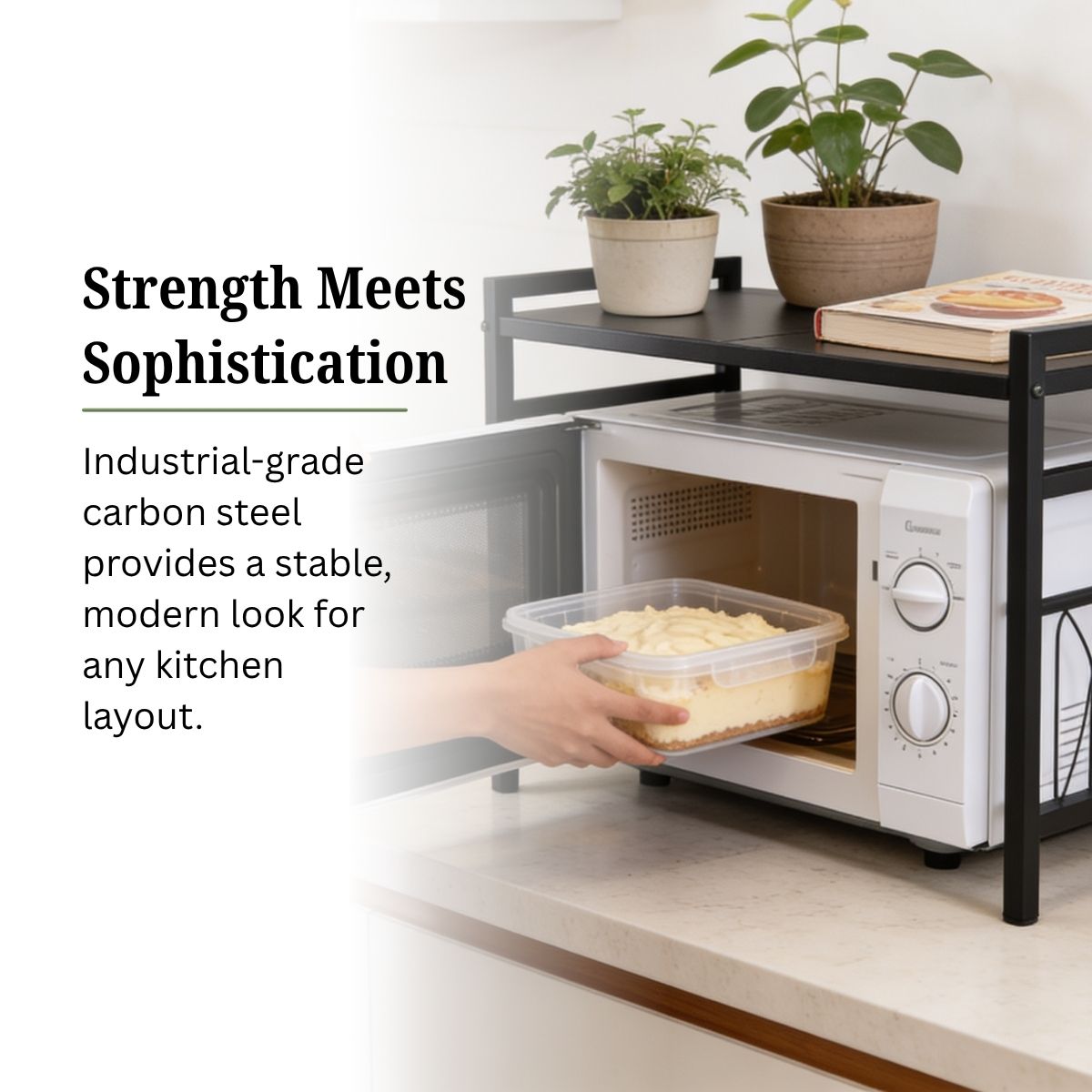 Expandable Carbon Steel Microwave & OTG Stand