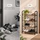 4-Tier Shoe Rack with Open Shelves | Wood & Metal Storage Organizer