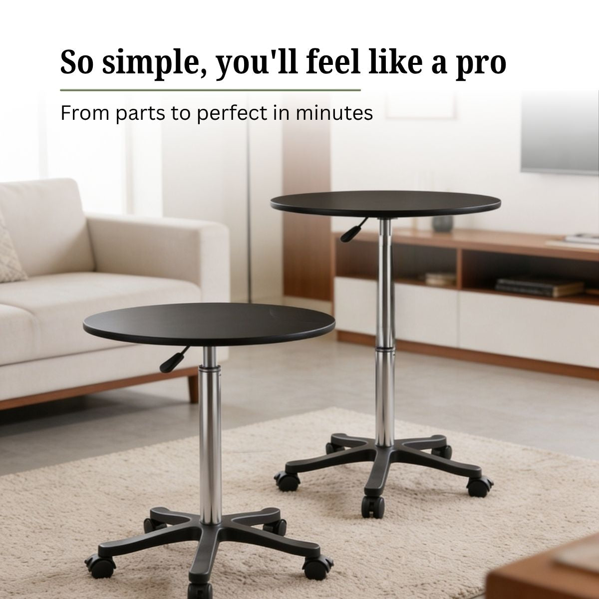 Multi-Purpose Round Rolling Table