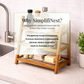 Modern Bamboo 3-Tier Countertop Organizer Rack | Fluted Fibre Glass Shelves