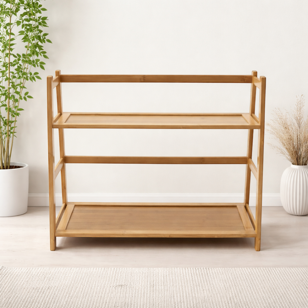 2-Tier Bamboo Countertop Rack — Kitchen, Bathroom & Desk Organizer