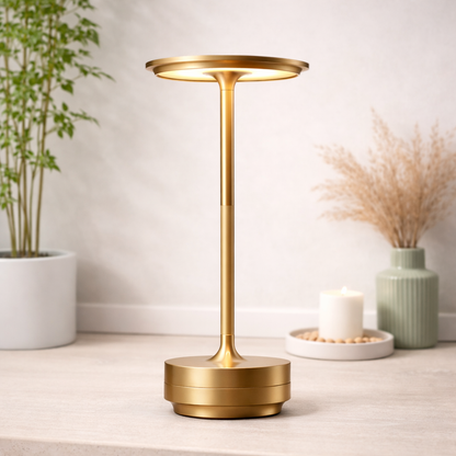 Rechargeable Cordless Metal Table Lamp | Touch Control | 3 Light Modes | Type-C | Heavy Base | 6–8 Hrs Battery