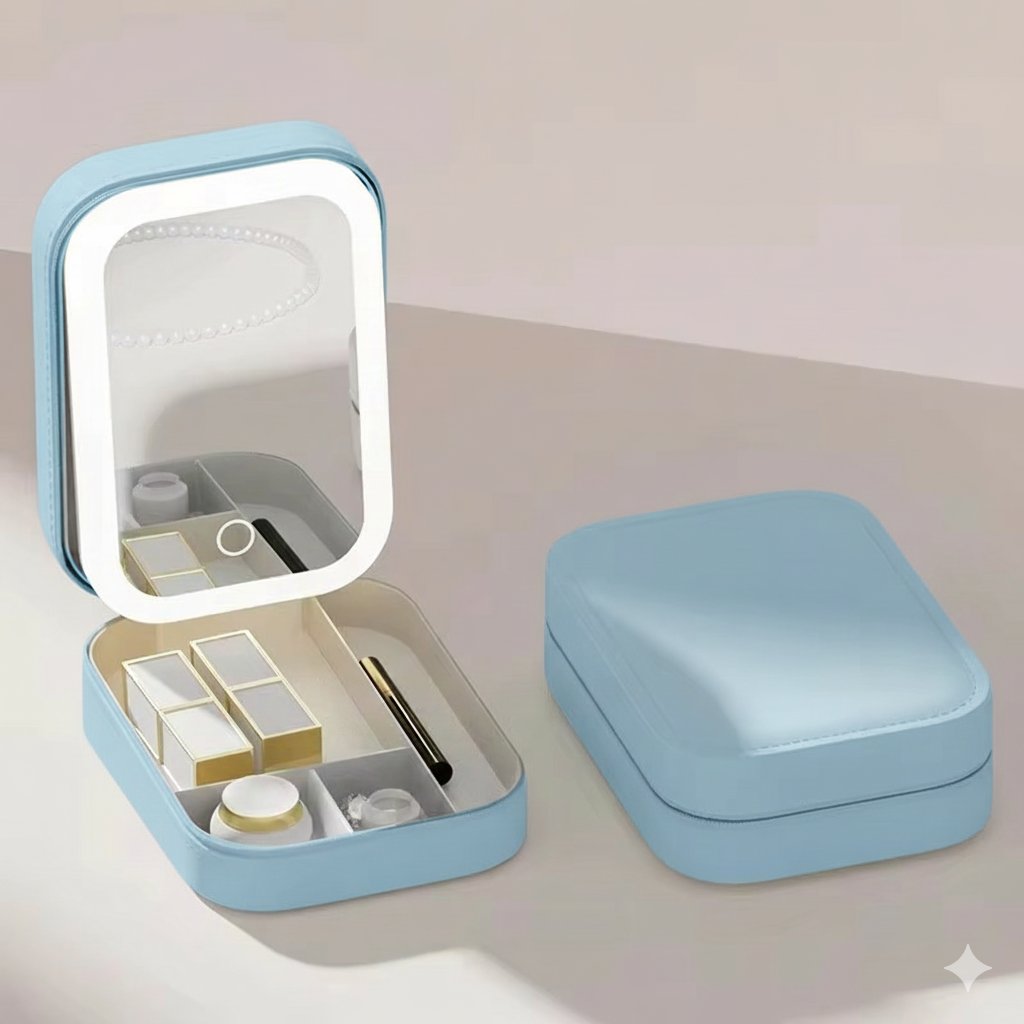 LED Makeup Storage Box with Mirror