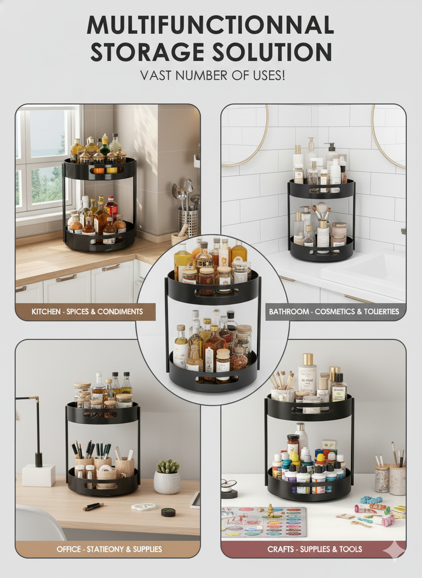 2-Tier Round 360° Kitchen Rack - SimplifiNest