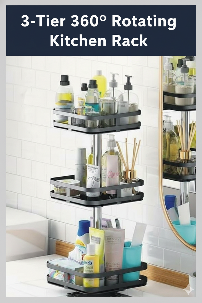 3-Tier 360° Rotating Kitchen Rack - SimplifiNest