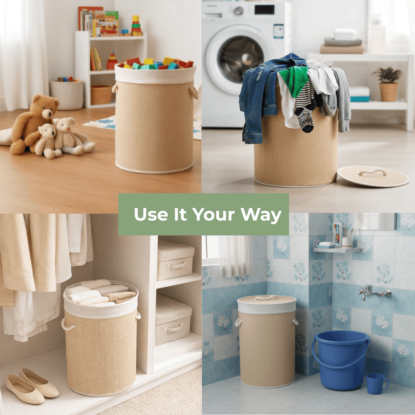 Simplifi Nest Round Premium Bamboo Laundry & Storage Basket