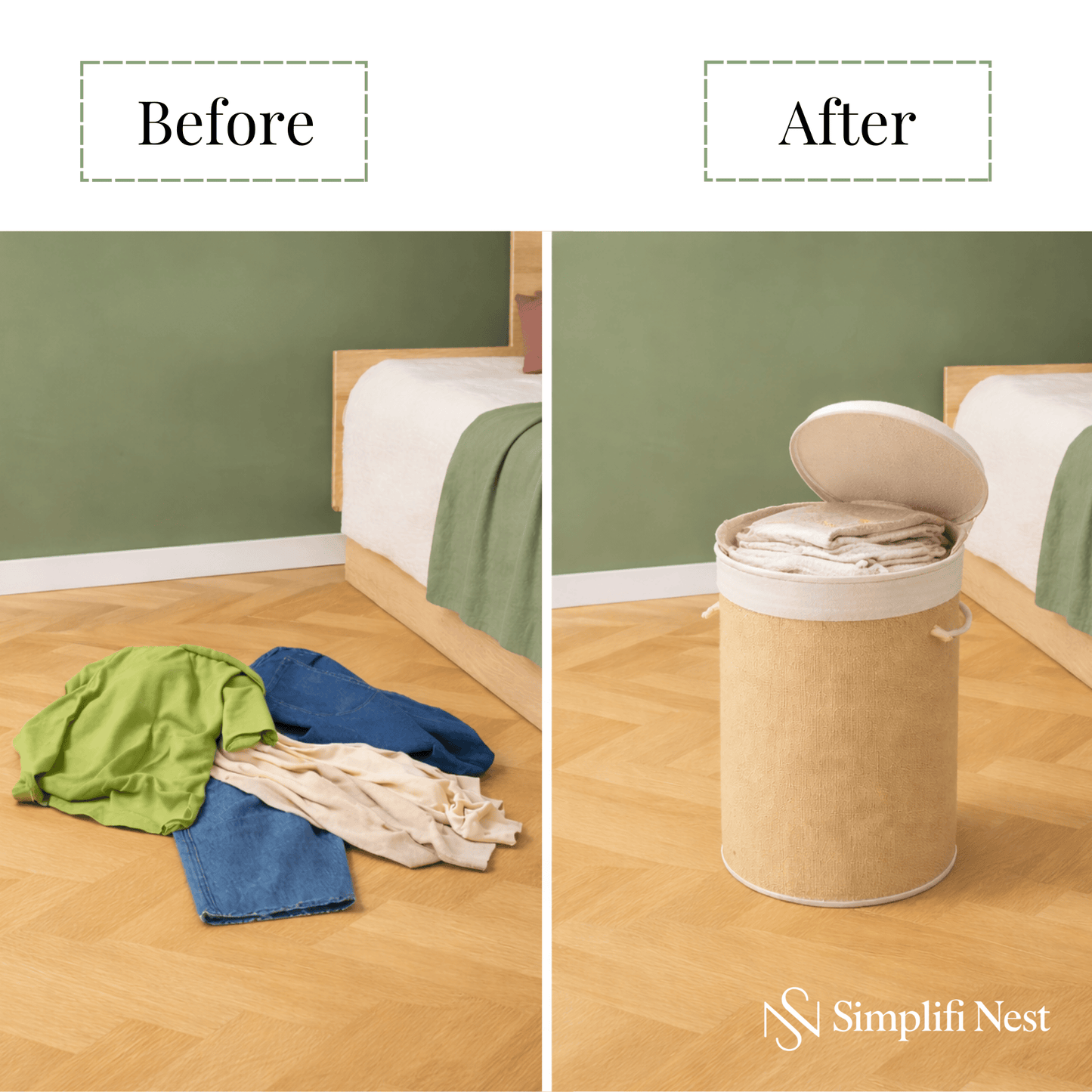 Simplifi Nest Round Premium Bamboo Laundry & Storage Basket