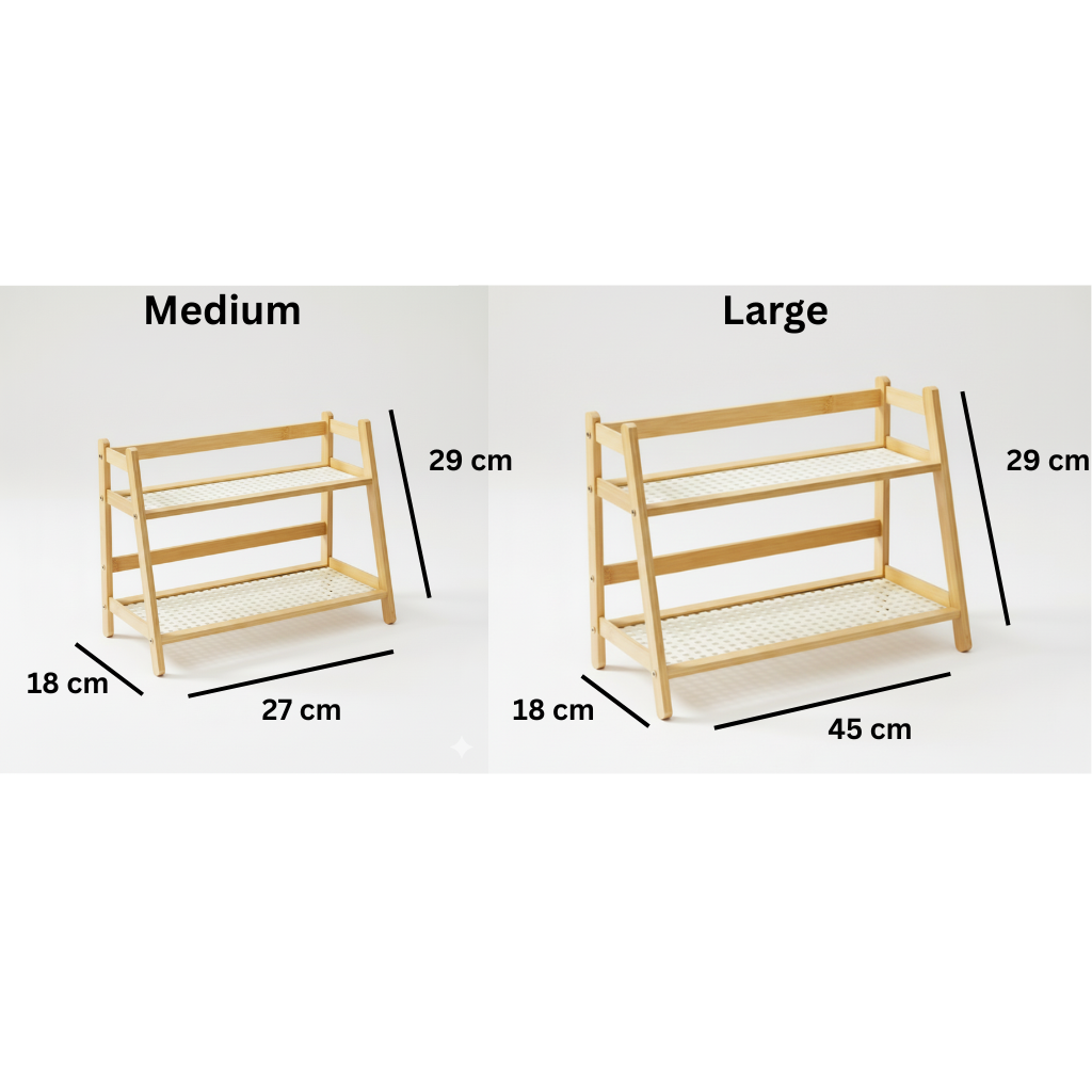 Bamboo 2-Tier Kitchen Counter Organizer Rack