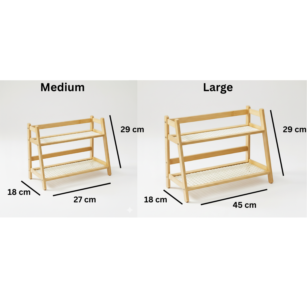 Bamboo 2-Tier Kitchen Counter Organizer Rack