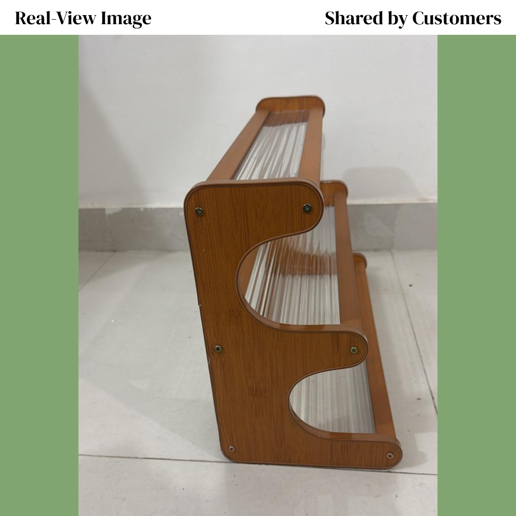 Bamboo Countertop Organiser Rack with Fibre Panels | 3-Tier & 2-Tier | Kitchen, Bathroom & Desk