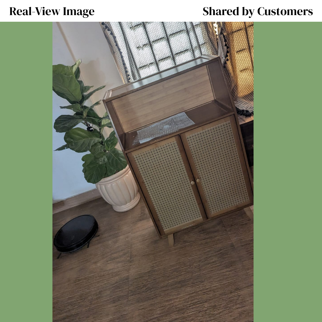 Premium Bamboo Coffee Station & Storage Cabinet