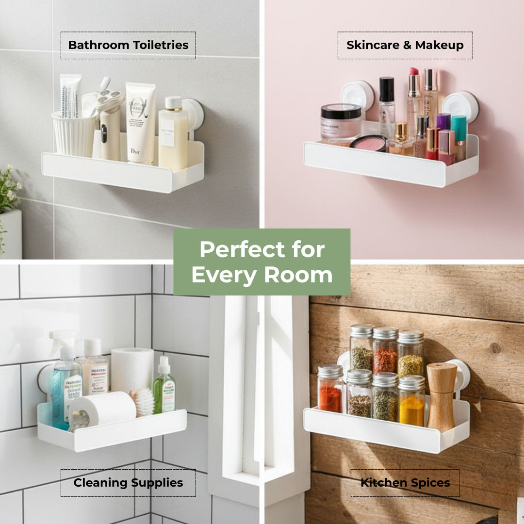 No-Drill Suction Wall Shelf