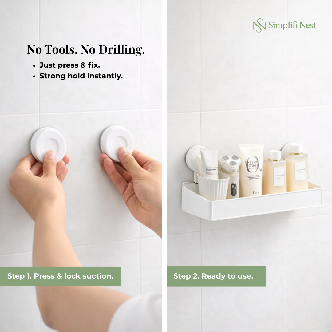 No-Drill Suction Wall Shelf