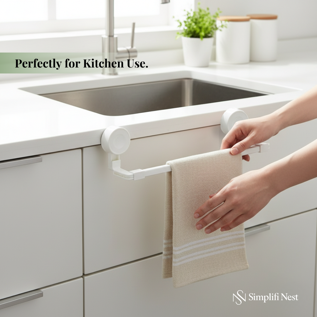 Suction Towel Stand (No-Drill, Waterproof)