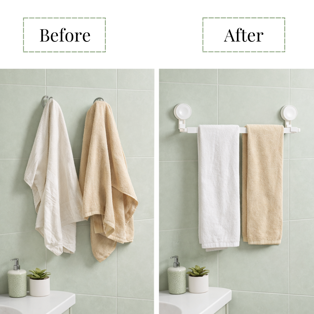 Suction Towel Stand (No-Drill, Waterproof)