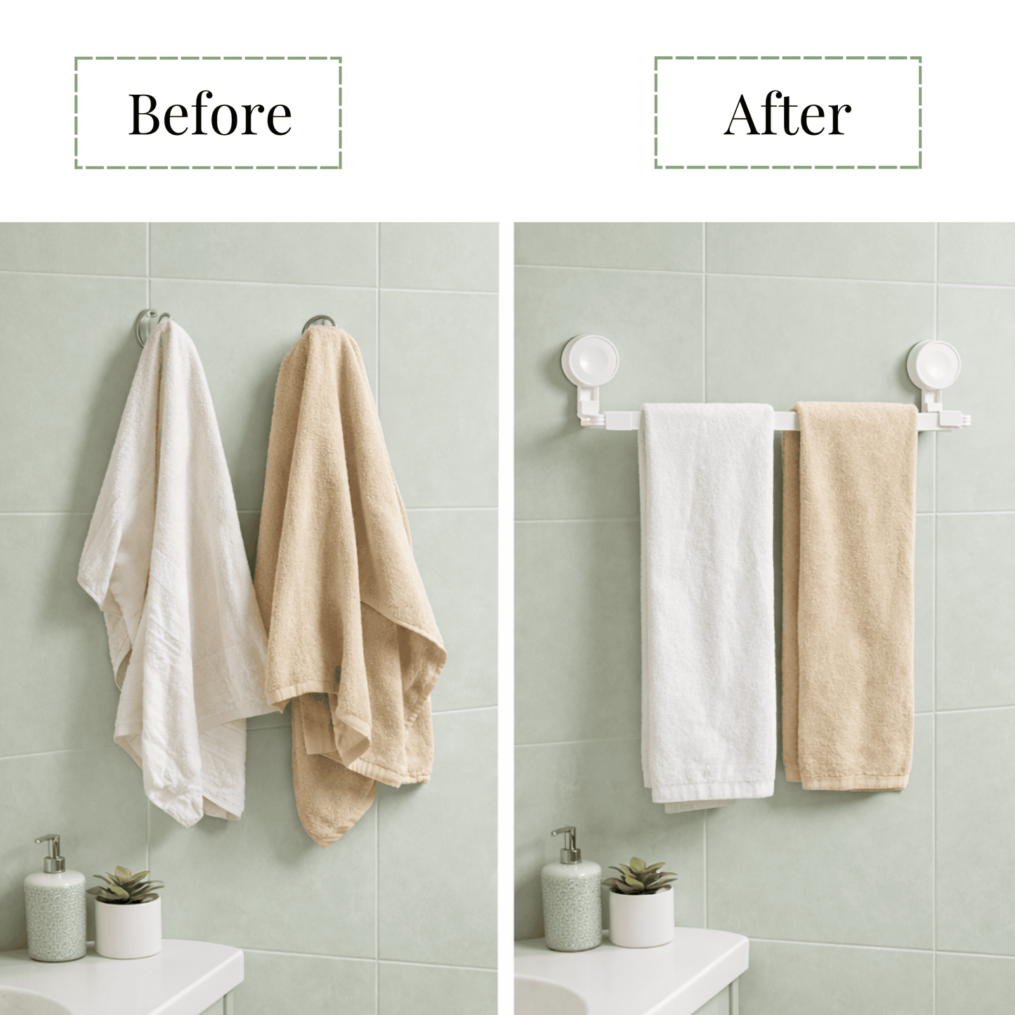 Suction Towel Stand (No-Drill, Waterproof)