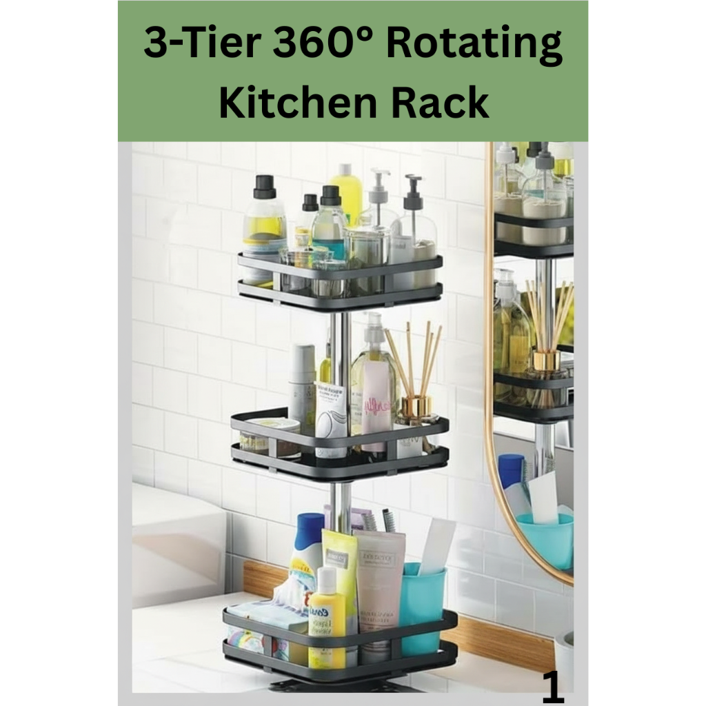 3-Tier 360° Rotating Kitchen Rack