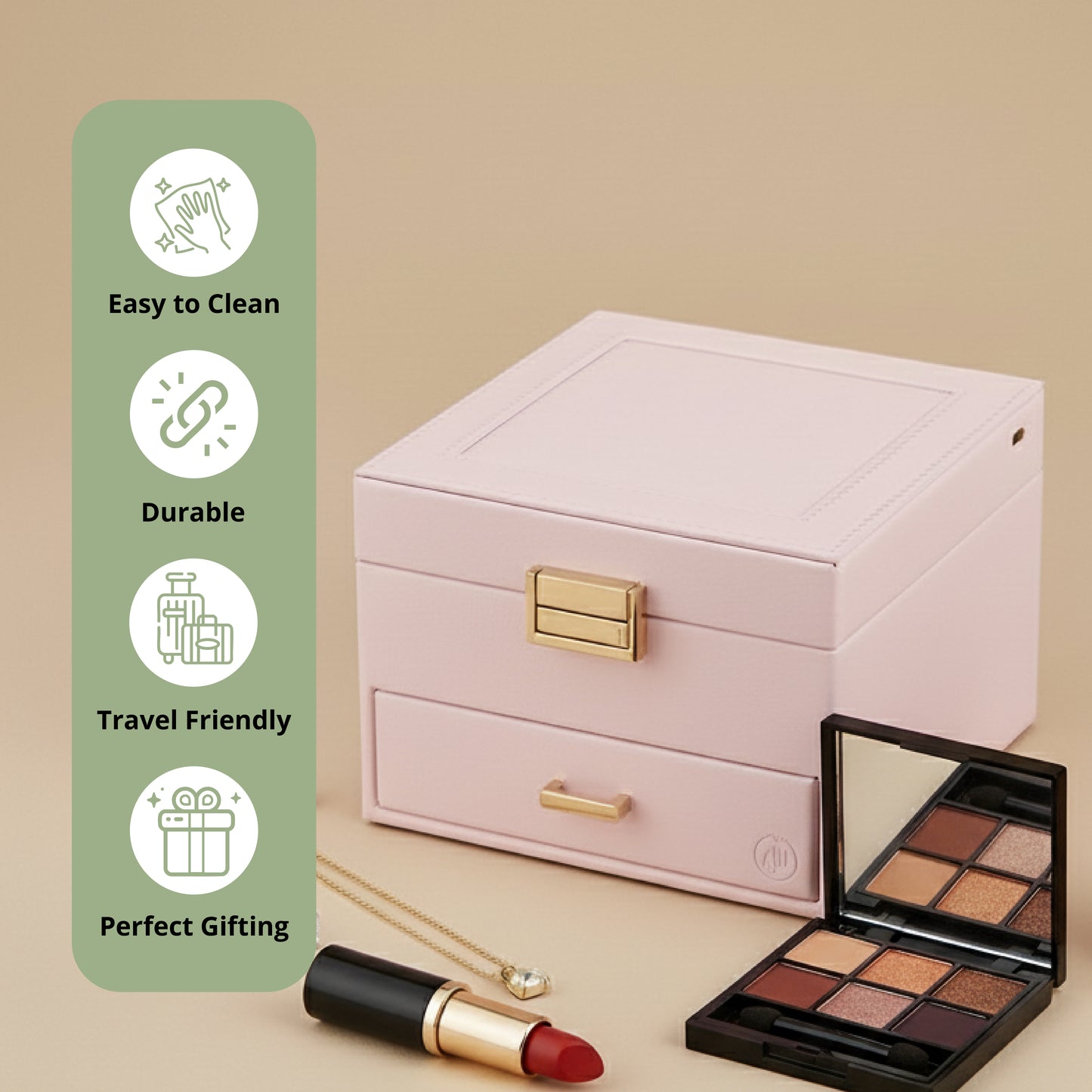 Large LED Jewelry & Makeup Organizer Box - SimplifiNest