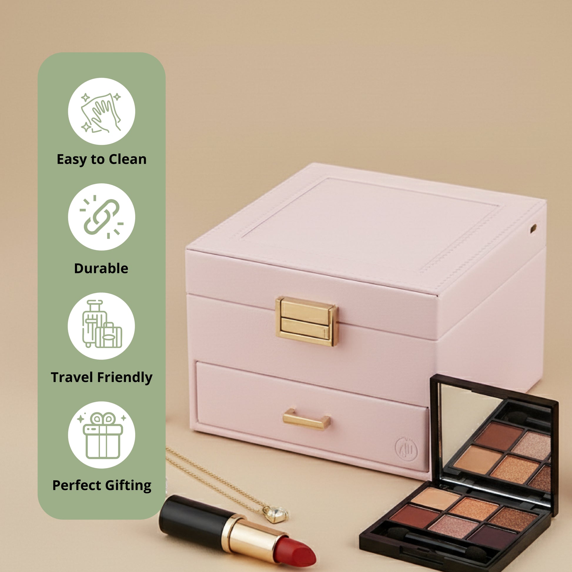 Large LED Jewelry & Makeup Organizer Box - SimplifiNest