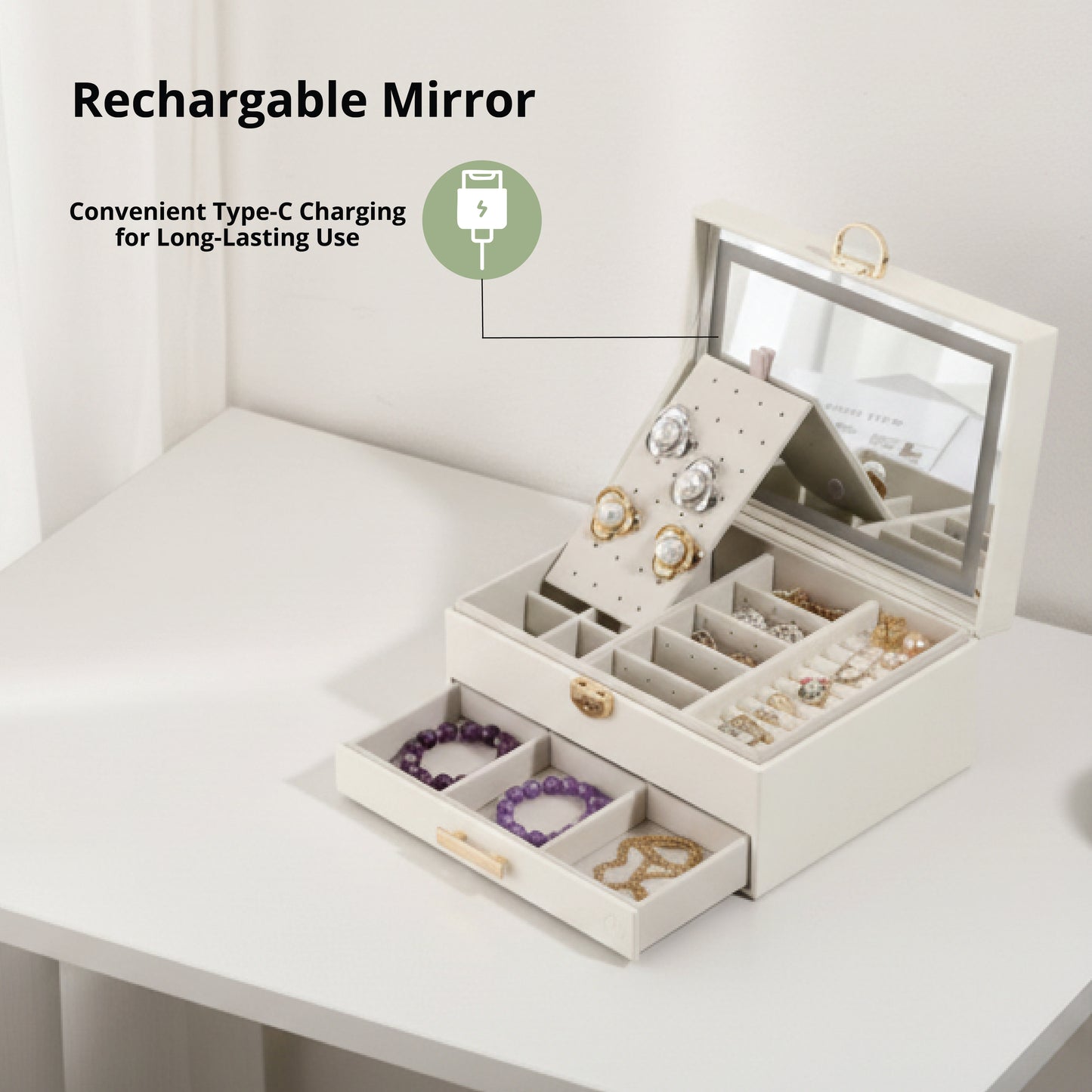 Multi-Section Jewelry & Makeup Organizer - SimplifiNest