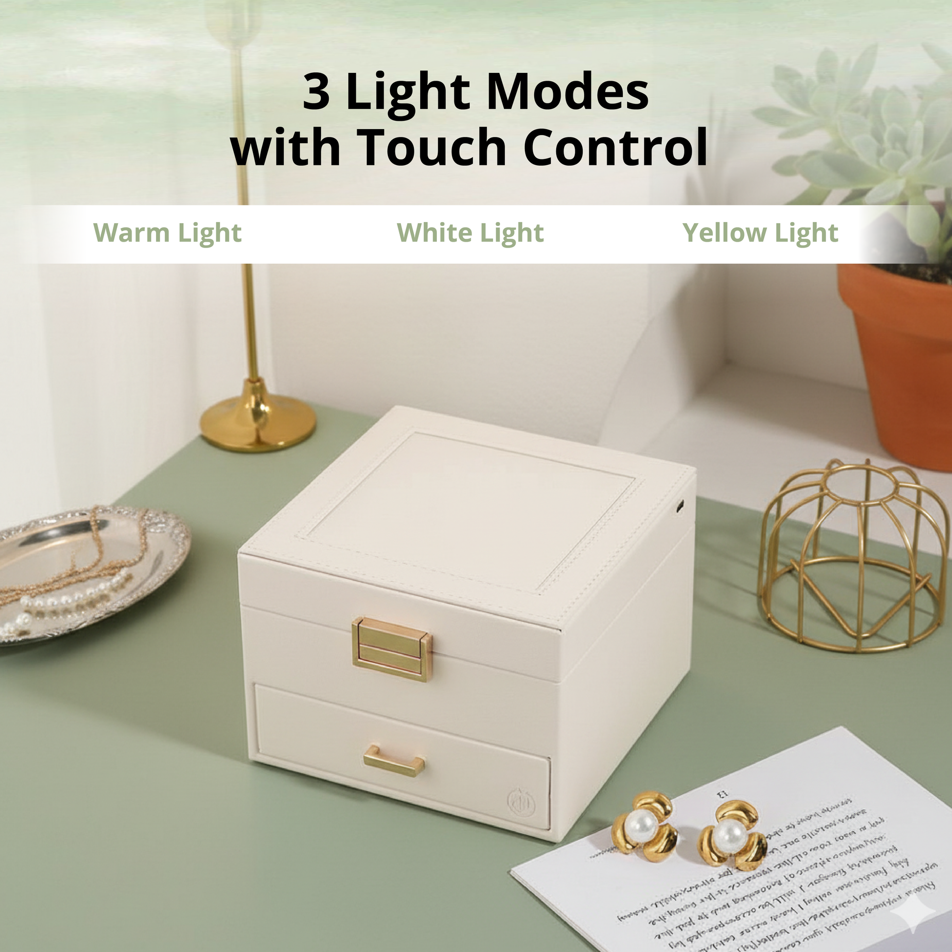 Large LED Jewelry & Makeup Organizer Box - SimplifiNest