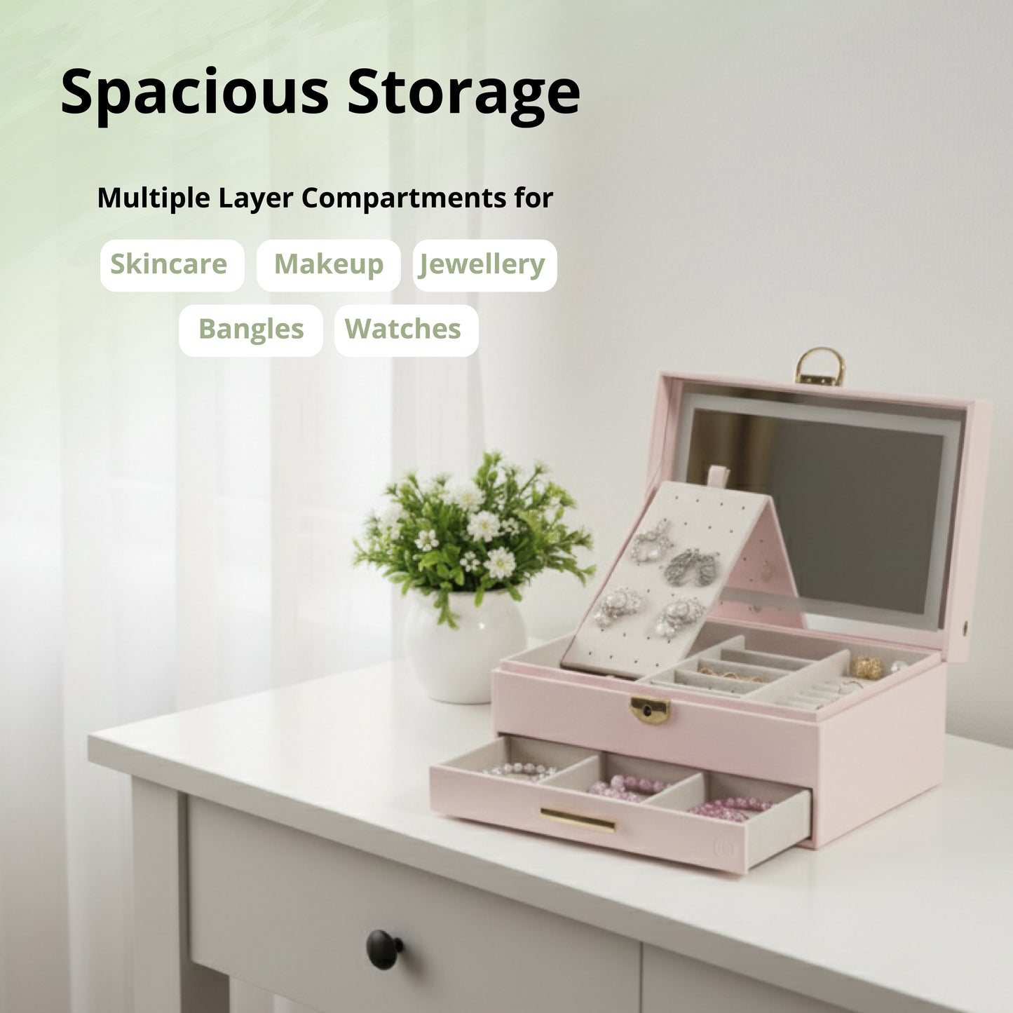 Multi-Section Jewelry & Makeup Organizer - SimplifiNest