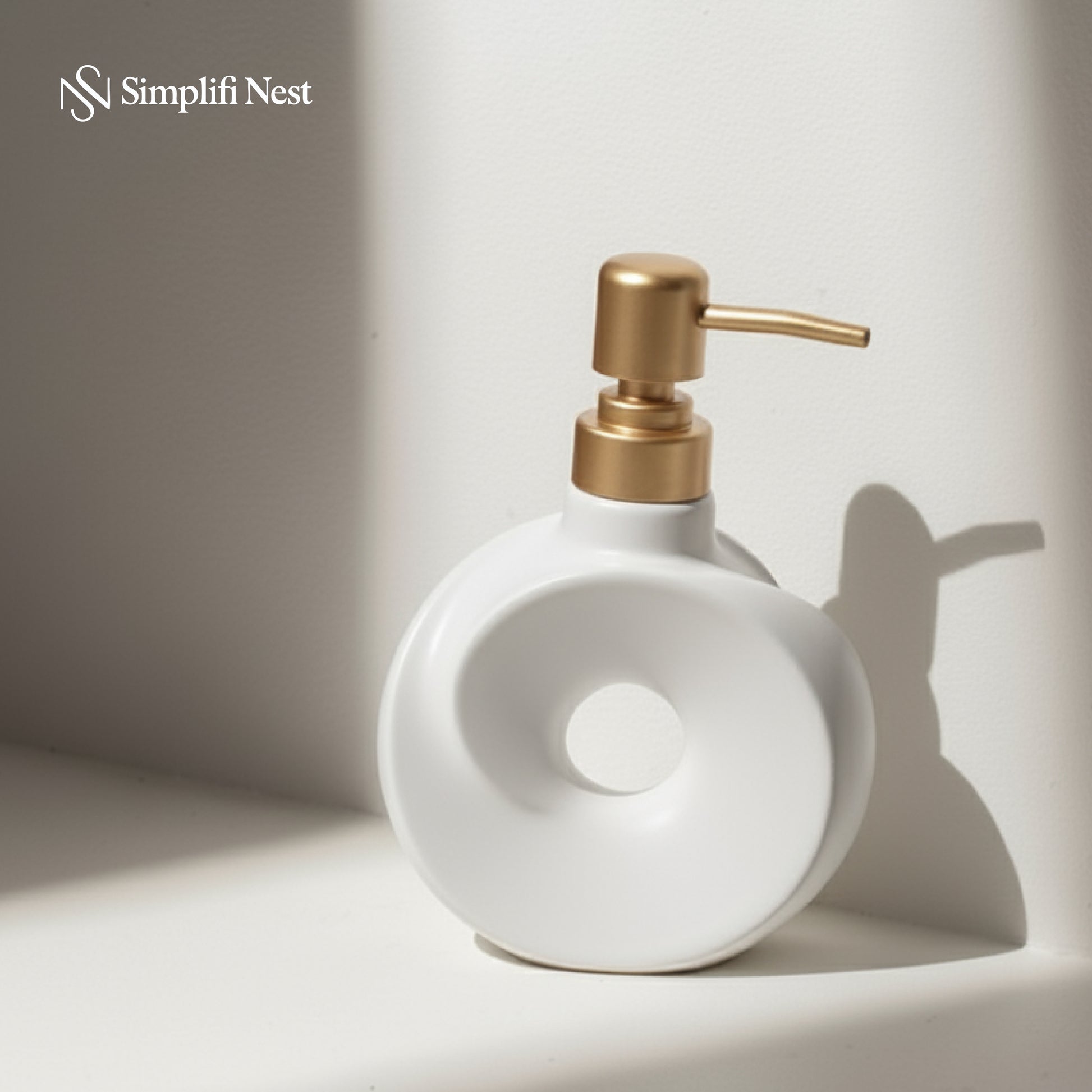 Circular Ceramic Soap Dispenser - SimplifiNest
