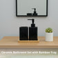 Ceramic Bathroom Set with Dispenser & Bamboo Tray - SimplifiNest