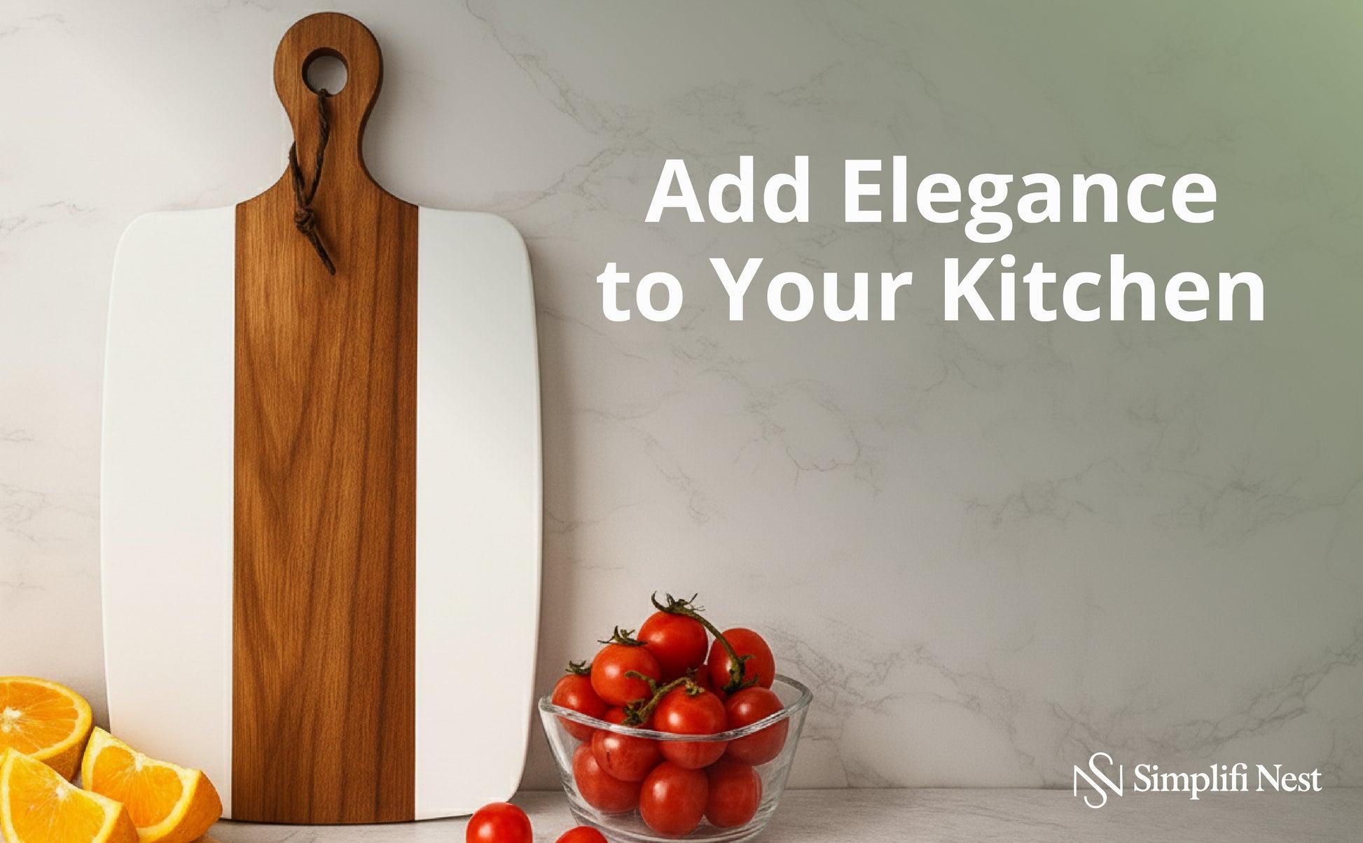 White Marble & Acacia Wood Chopping & Serving Board - SimplifiNest