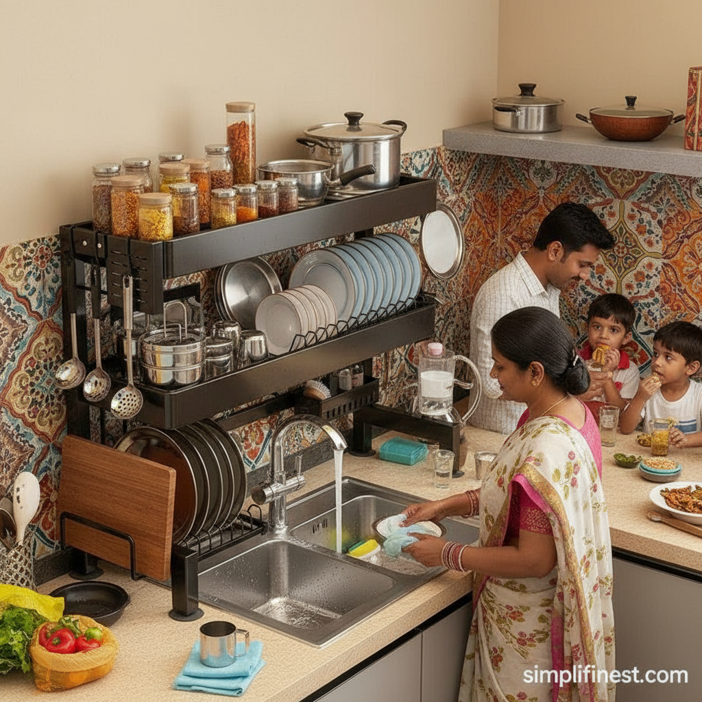 Stainless Steel Over-the-Sink Dish Rack - SimplifiNest
