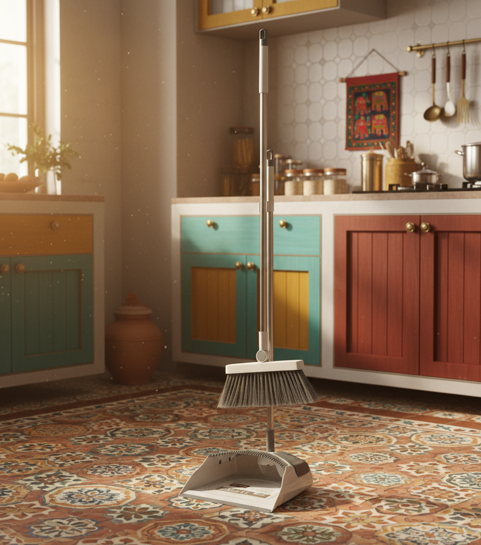 Rotatable Broom & Upright Dustpan Set - SimplifiNest