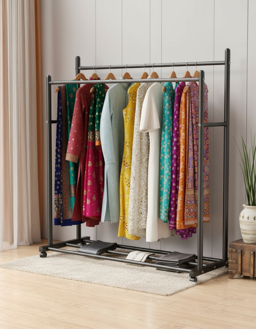 Heavy Duty Double Clothing Rack (65kg) - SimplifiNest