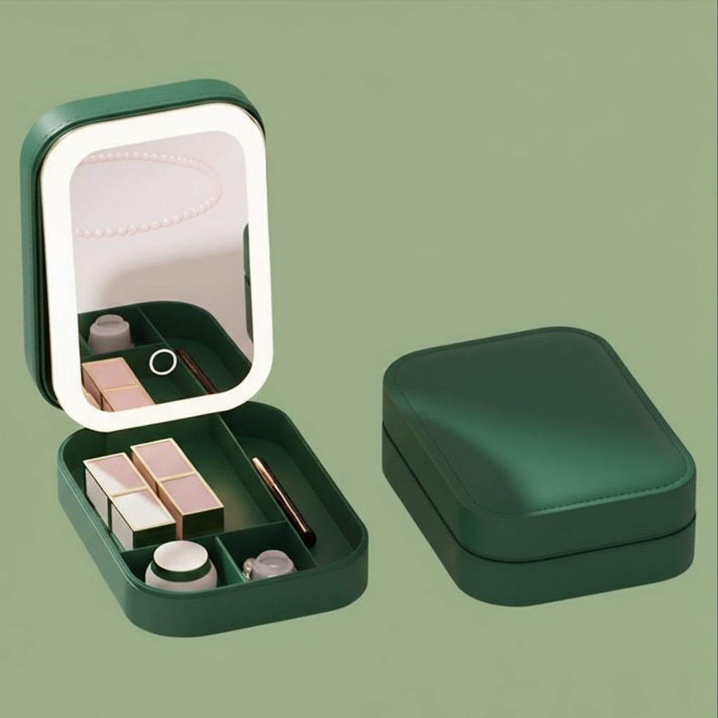 LED Makeup Storage Box with Mirror - SimplifiNest