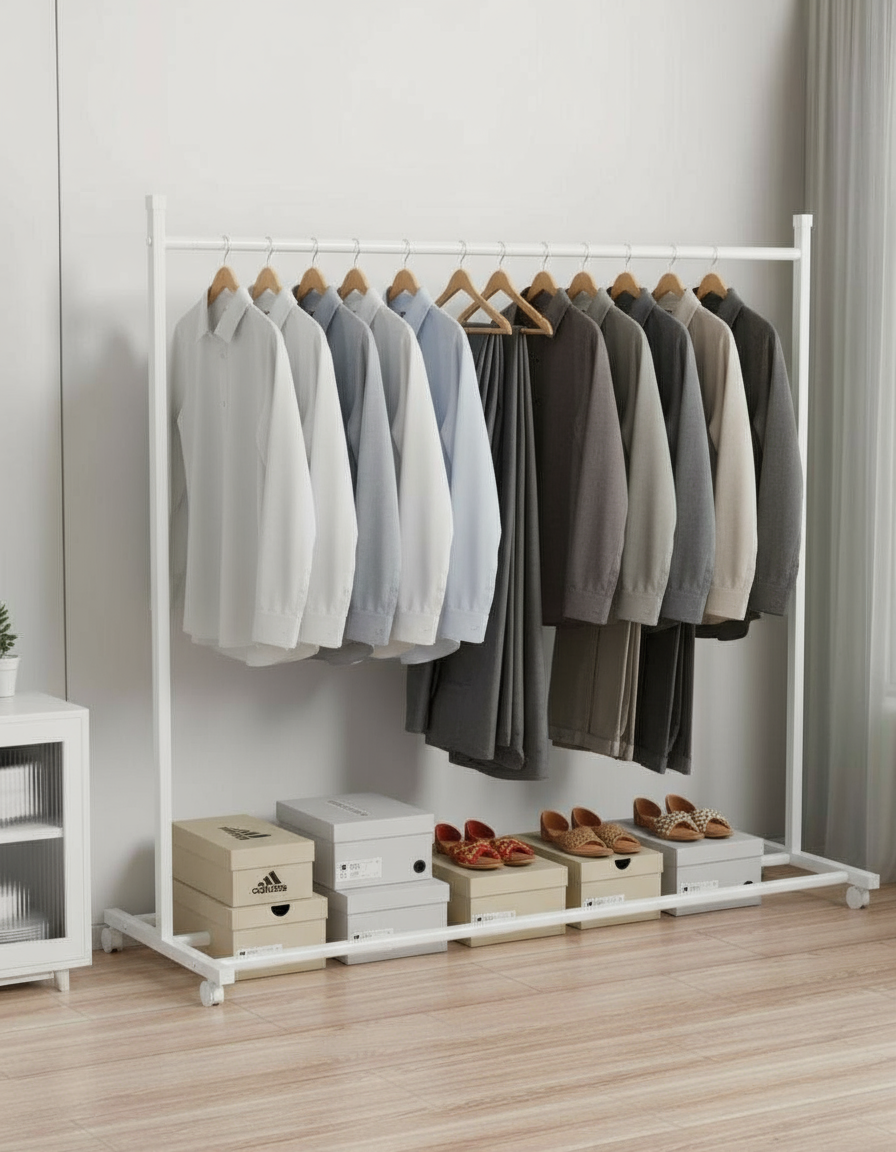 Premium Clothing Rack with Wheels (45kg) - SimplifiNest