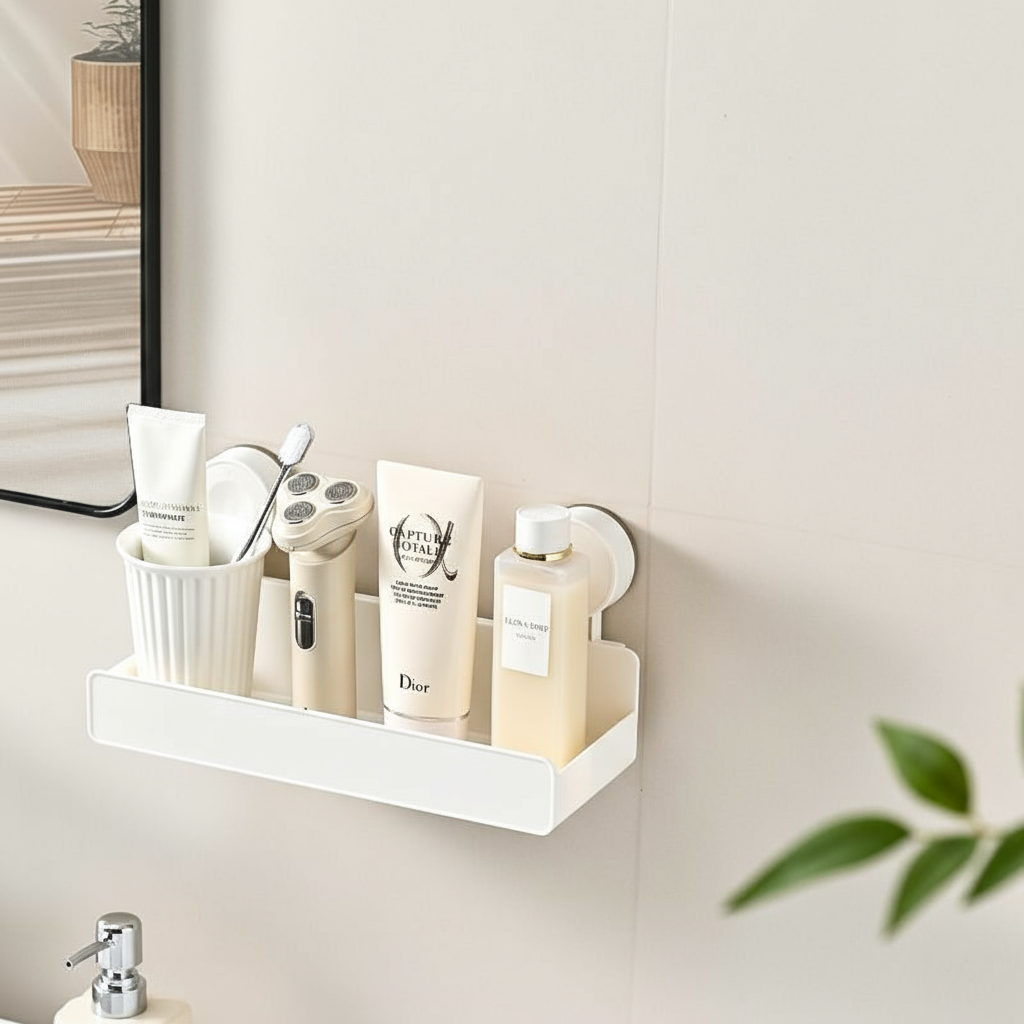 No-Drill Suction Wall Shelf