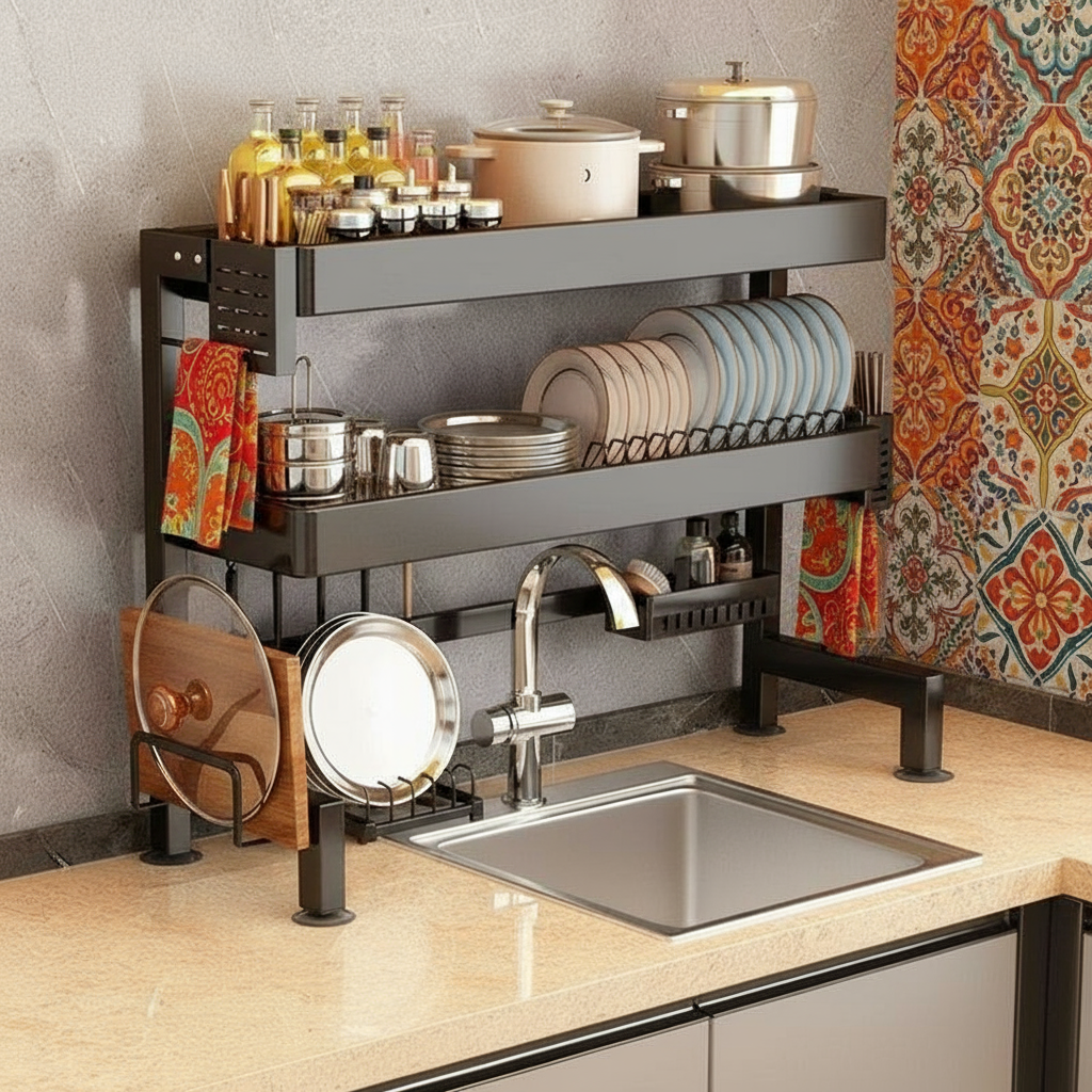 Stainless Steel Over-the-Sink Dish Rack - SimplifiNest