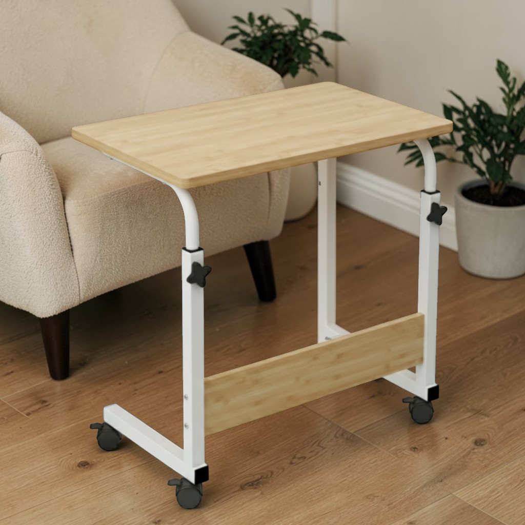 Height-Adjustable Portable Laptop Table with Wheels