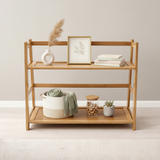2-Tier Bamboo Countertop Rack — Kitchen, Bathroom & Desk Organizer